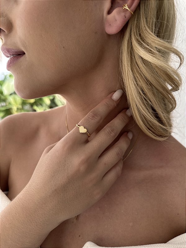 Anel coração • folheado a ouro