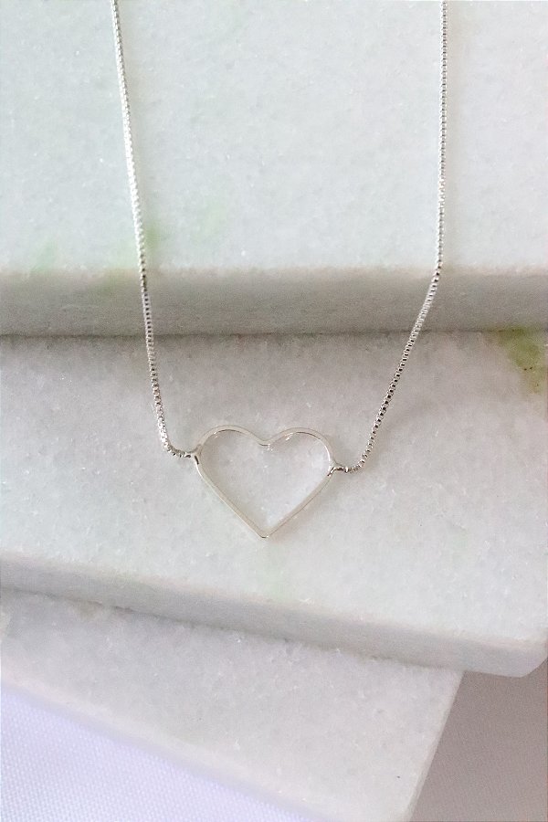 Choker aro coração • folheado a prata