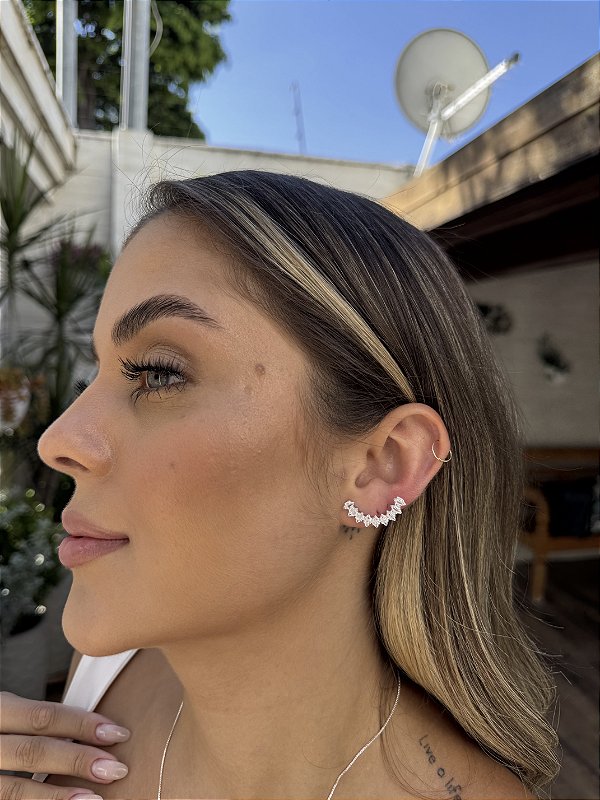 Ear cuff navete • folheado a prata