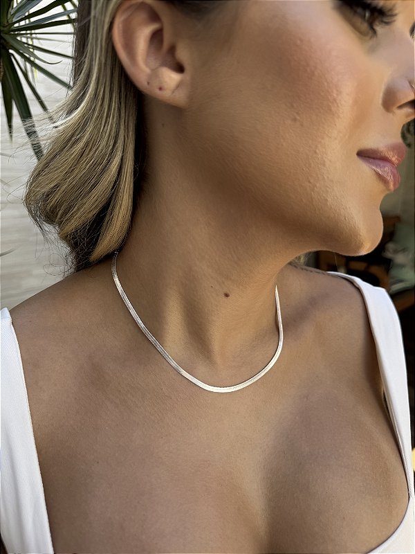 Choker fita • folheado a prata