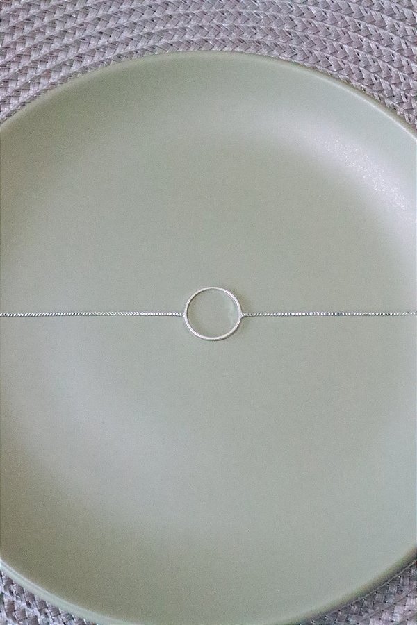 Choker aro círculo • folheado a prata