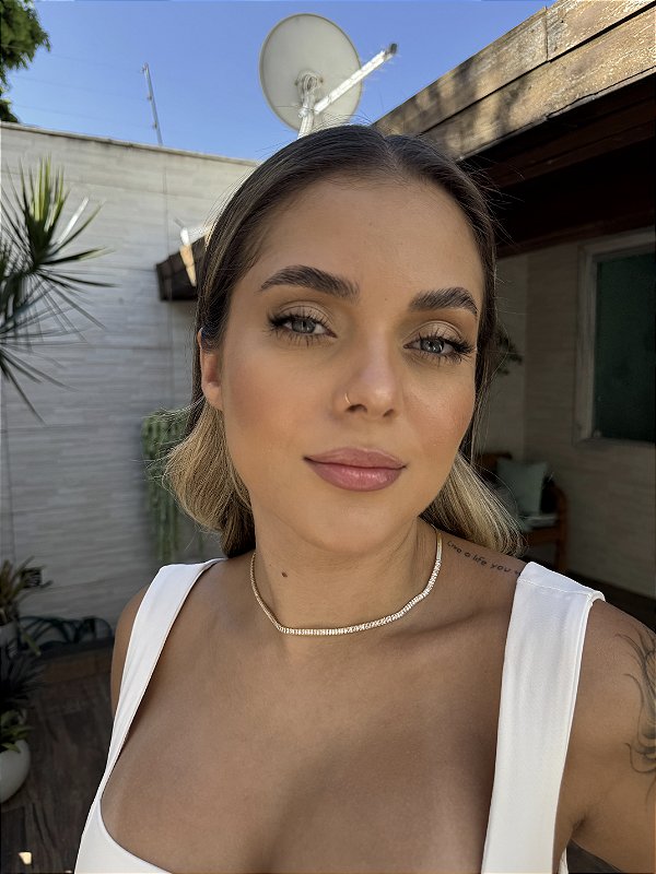 Choker riviera baguete • folheado a ouro