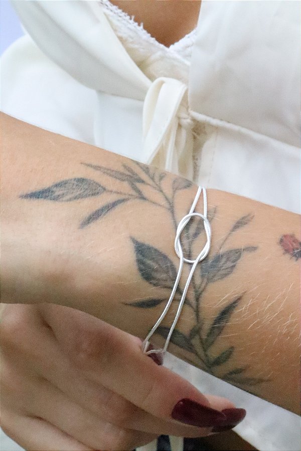Pulseira nó duplo • folheado a prata