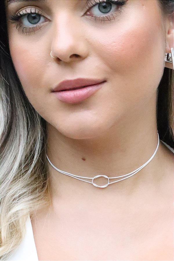 Choker nó duplo • folheado a prata