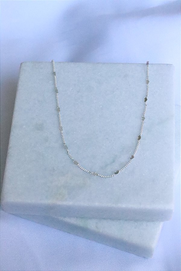 Choker coração chapinha • folheado a prata