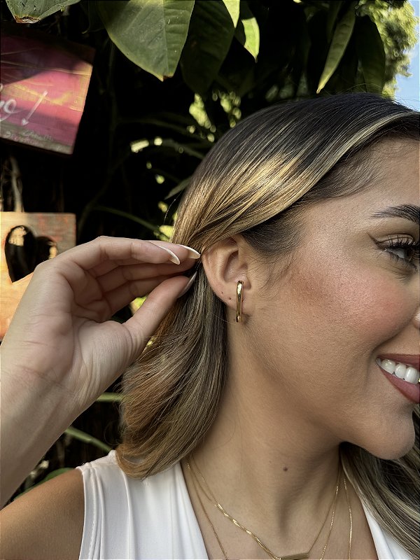 Ear hook tubo • folheado a ouro
