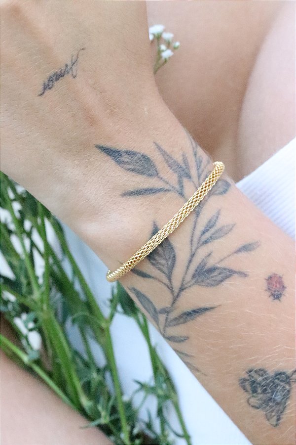 Pulseira telinha • folheado a ouro