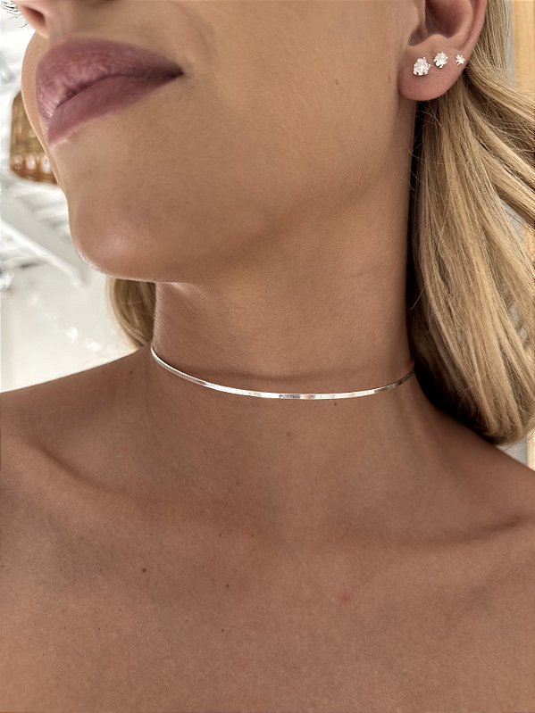 Choker aro • folheado a prata