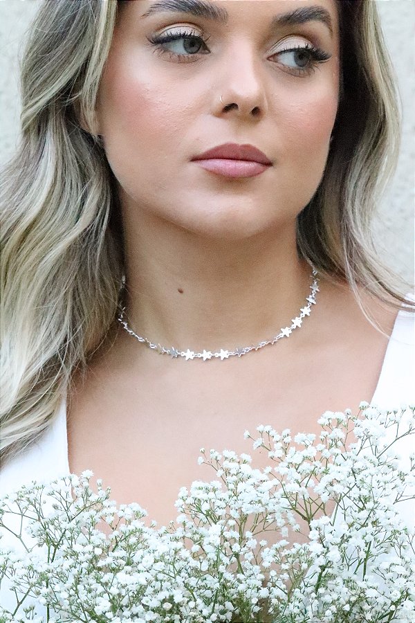 Choker estrela • folheado a prata