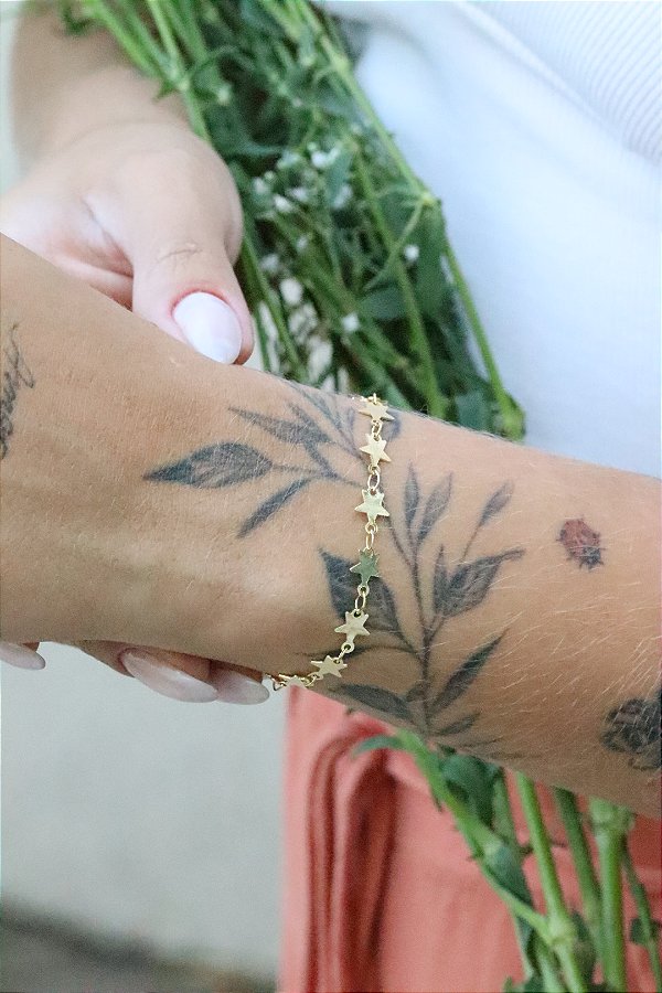 Pulseira estrelas • folheado a ouro