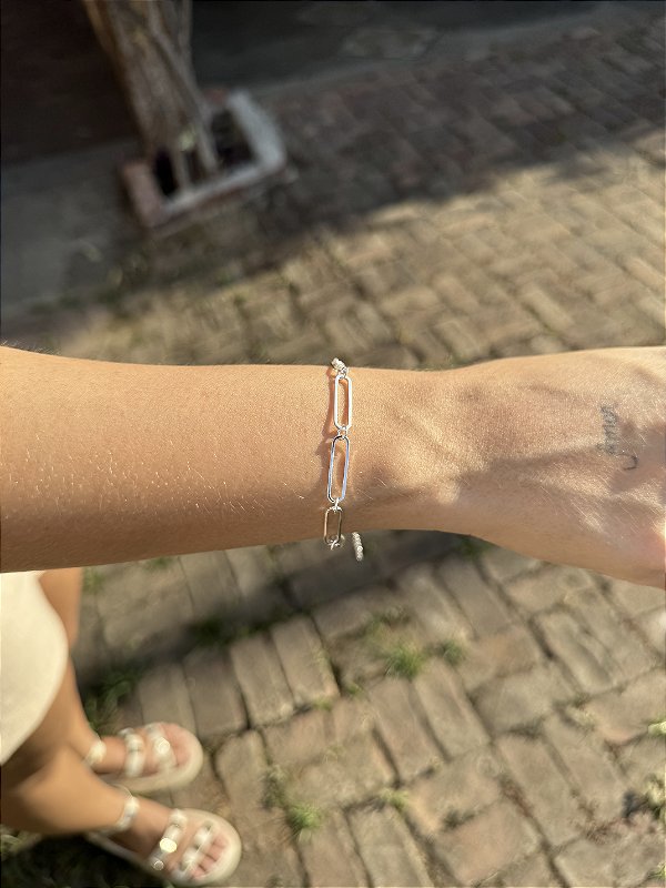 Pulseira corrente • folheado a prata