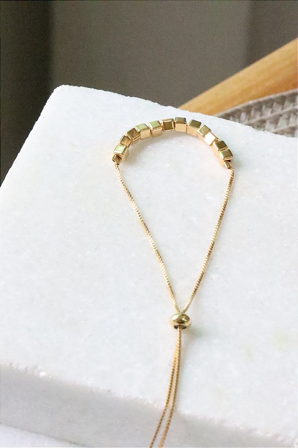 Pulseira cubo • folheado a ouro