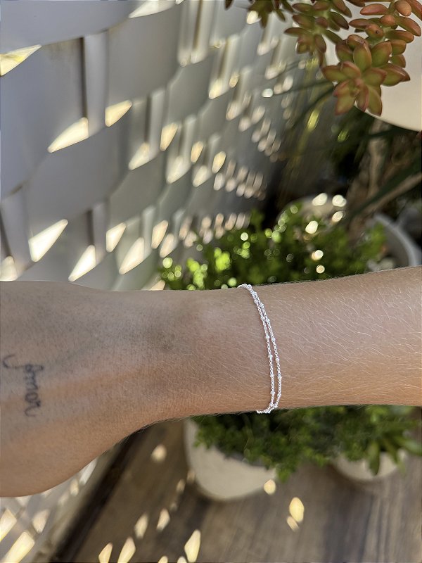 Pulseira mini bolinhas • folheado a prata