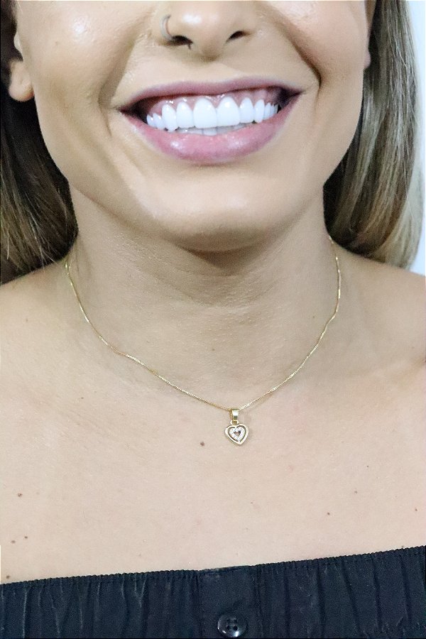 Colar coração mini • folheado a ouro
