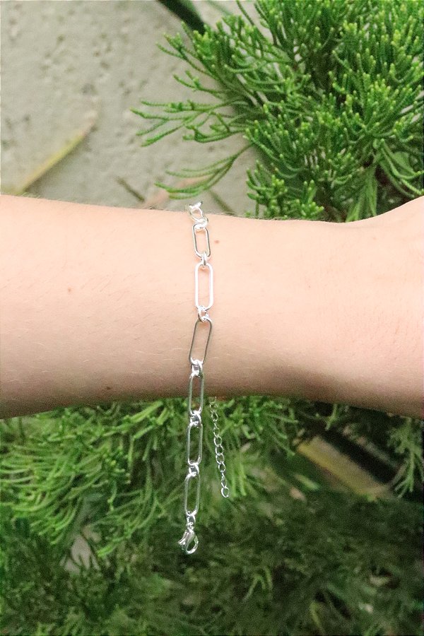 Pulseira elos largos • folheado a prata