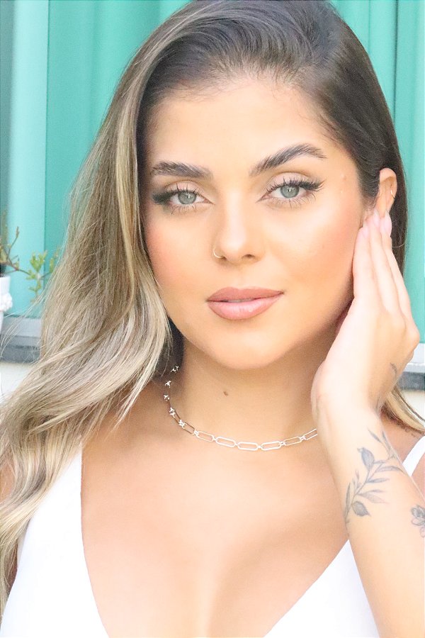 Choker elos largos • folheado a prata