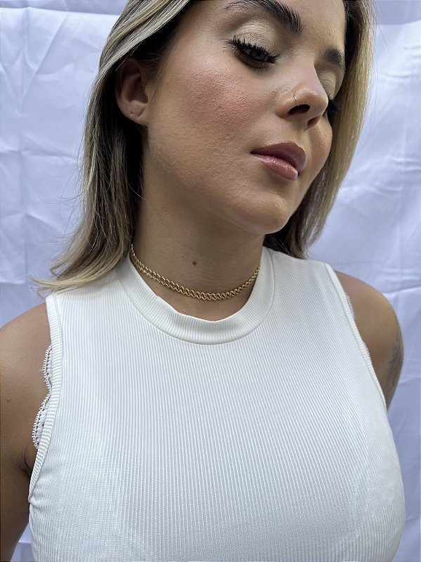 Choker quadrada • folheado a ouro