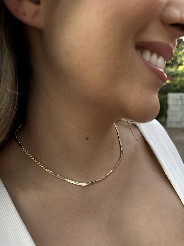 Choker fita gotinhas • folheado a ouro