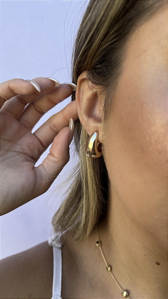 Argola gota abs • folheado a ouro