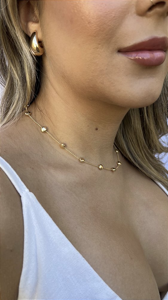 Choker bola abs • folheado a ouro