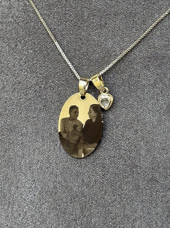 Colar oval personalizado • folheado a ouro