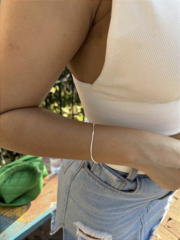 Pulseira malha fina • folheado a prata
