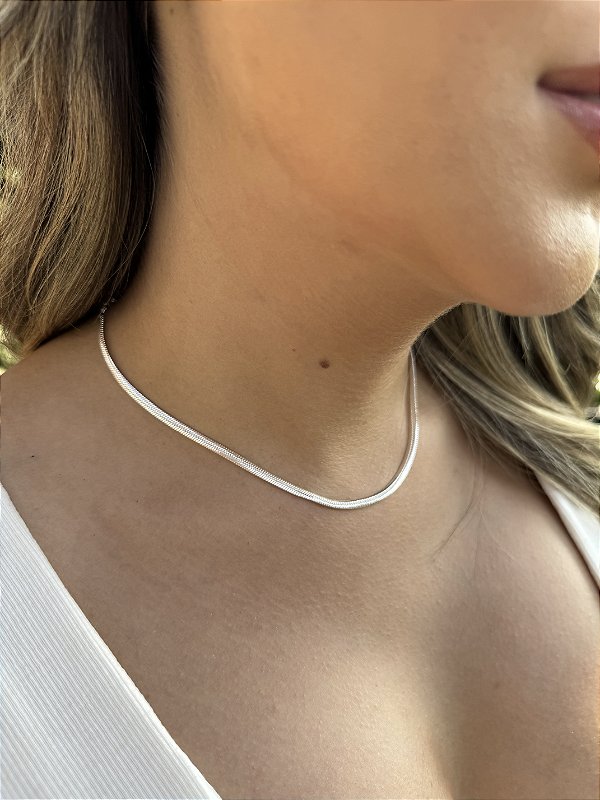 Choker malha • folheado a prata