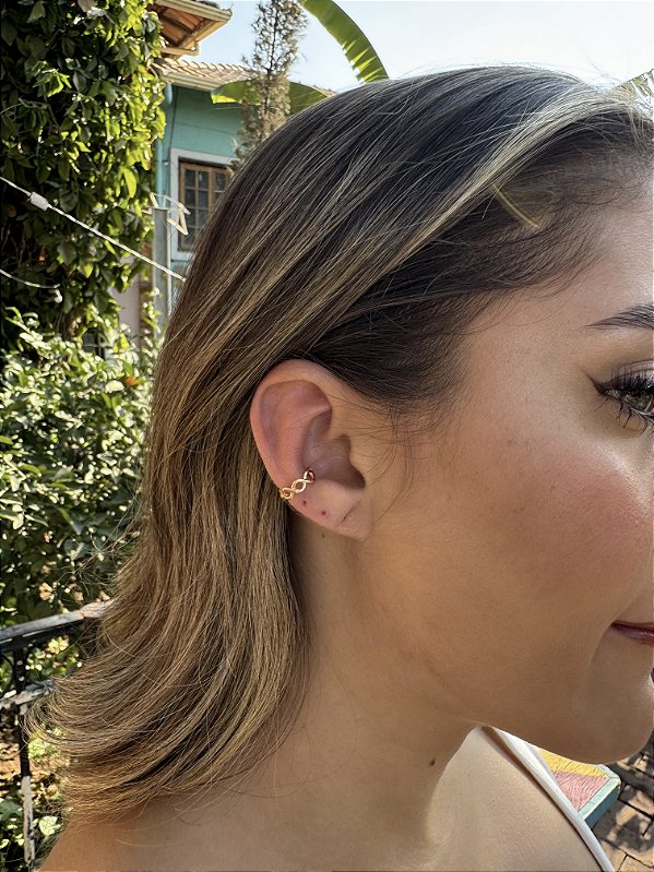 Piercing fake infinito • folheado a ouro