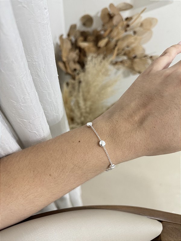 Pulseira bola abs • folheado a prata