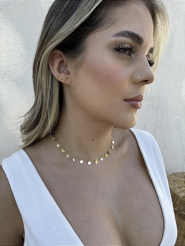 Choker medalhas • folheado a ouro