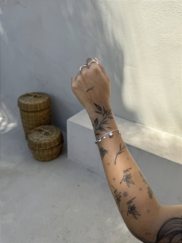 Pulseira medalhas • folheado a prata