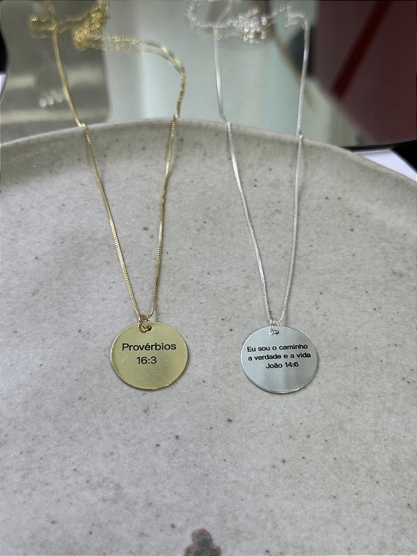 Colar frase personalizado • frente ou frente e verso •