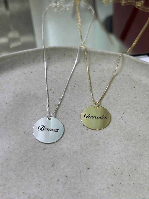 Colar medalha nome personalizado • 20mm