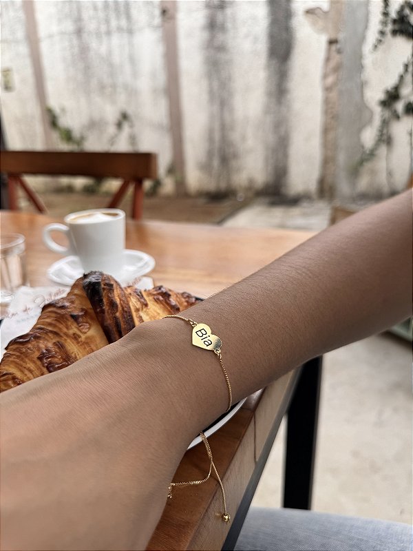 Pulseira gravata coração personalizado
