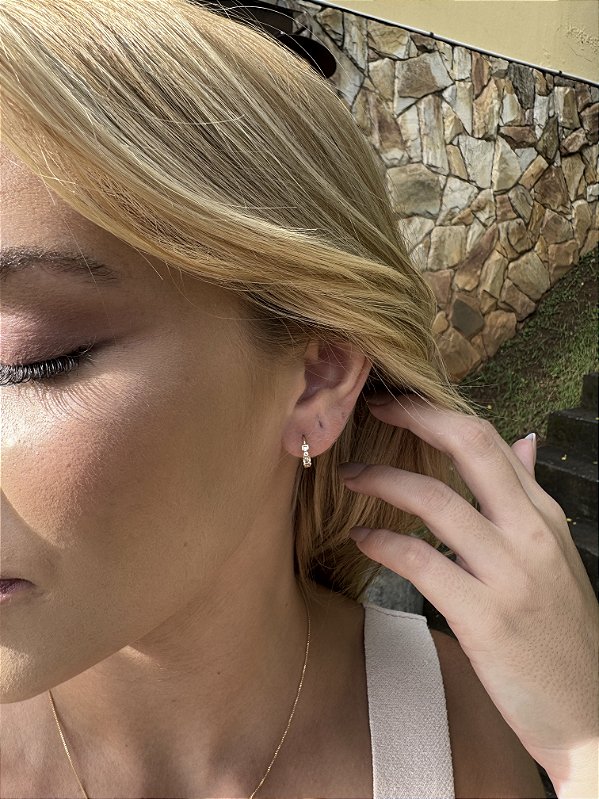 Argola solitário • folheado a ouro