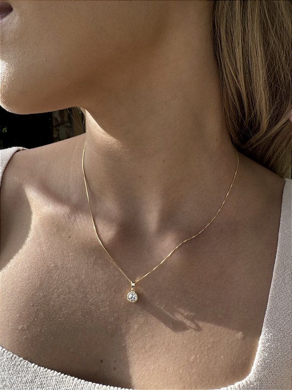 Colar ponto de luz riscos • folheado a ouro