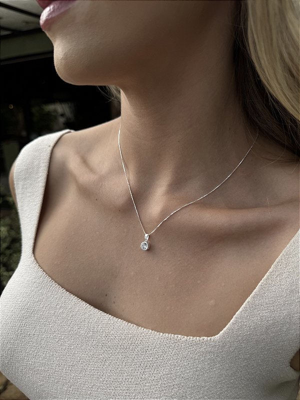 Colar ponto de luz riscos • folheado a prata