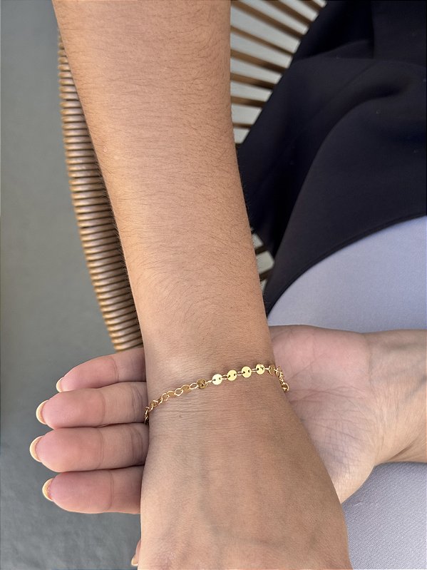 Pulseira moedas • folheado a ouro