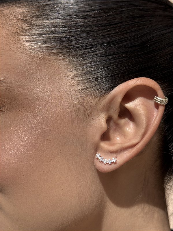 Earcuff florzinhas • folheado a prata