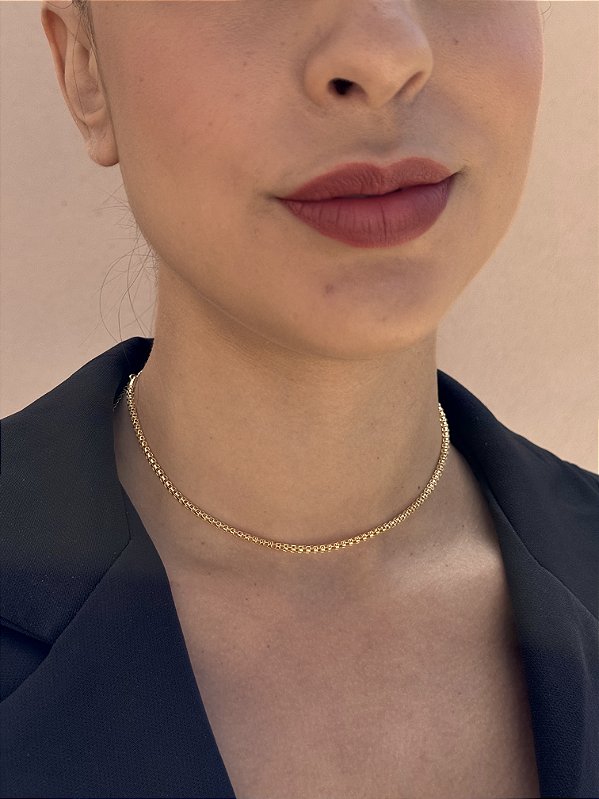 Choker tubinho • folheado a ouro