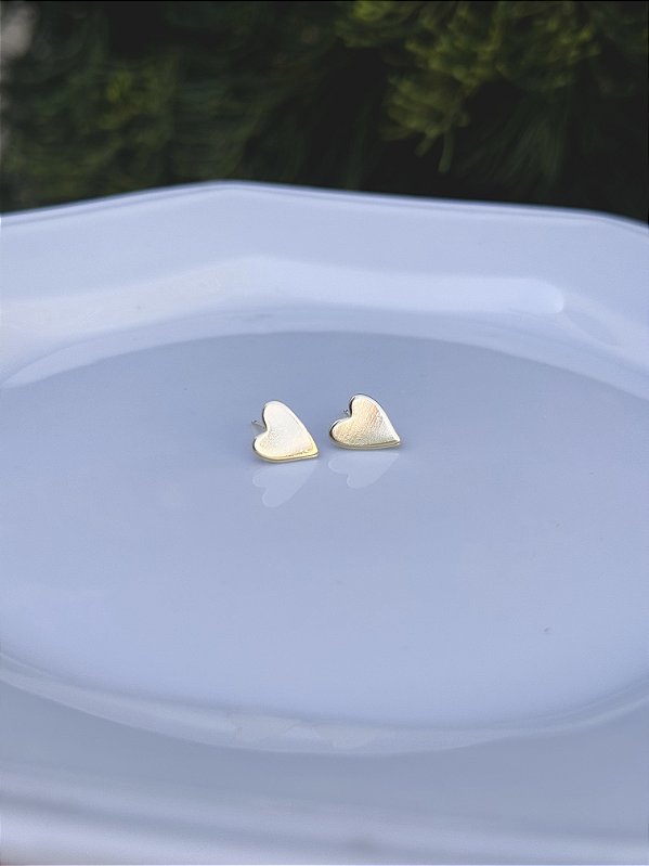 Brinco coração charme P • folheado a ouro