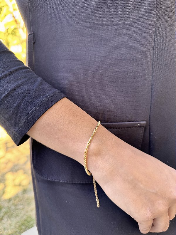 Pulseira tubinho • folheado a ouro