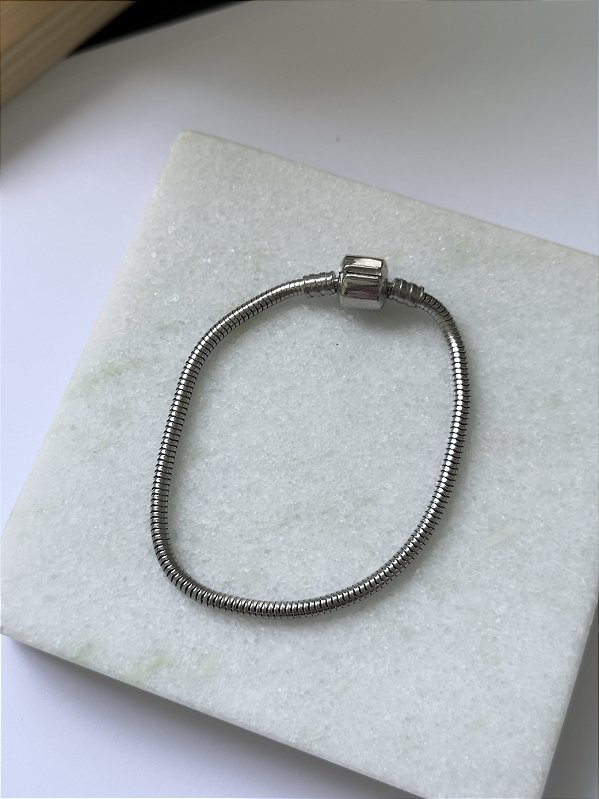 Pulseira berloque quadrada • aço inoxidável