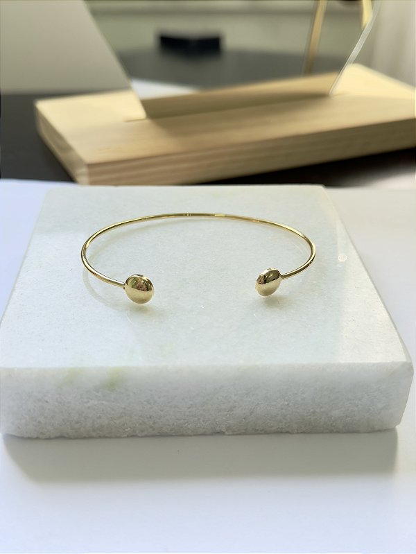 Bracelete bola • folheado a ouro