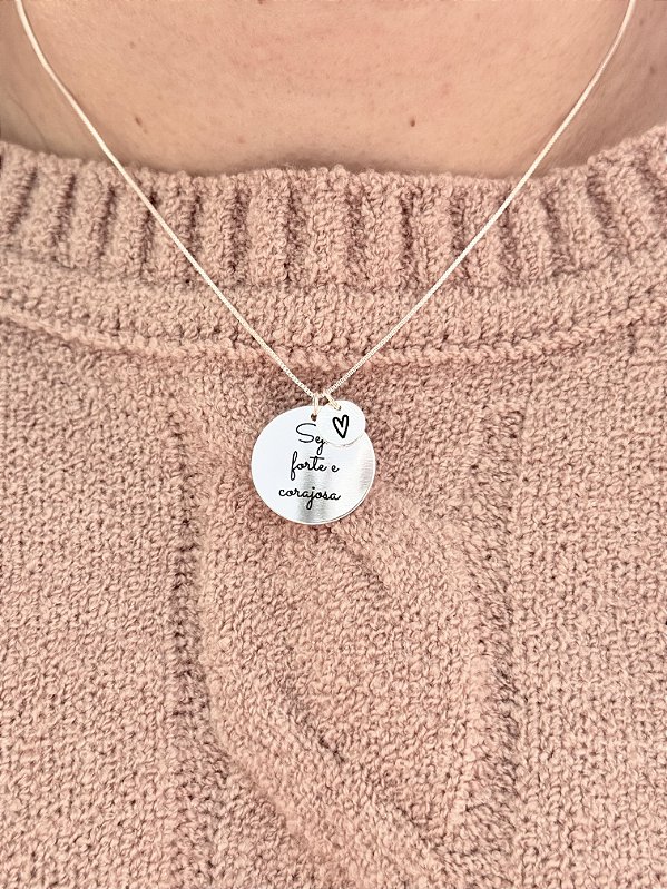 Colar seja forte com coração • personalizado