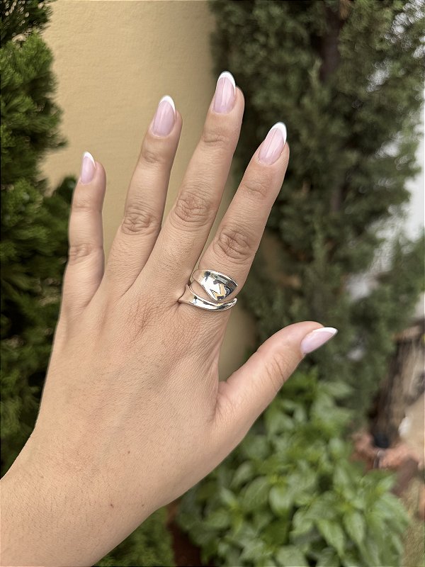 Anel orgânico • folheado a prata