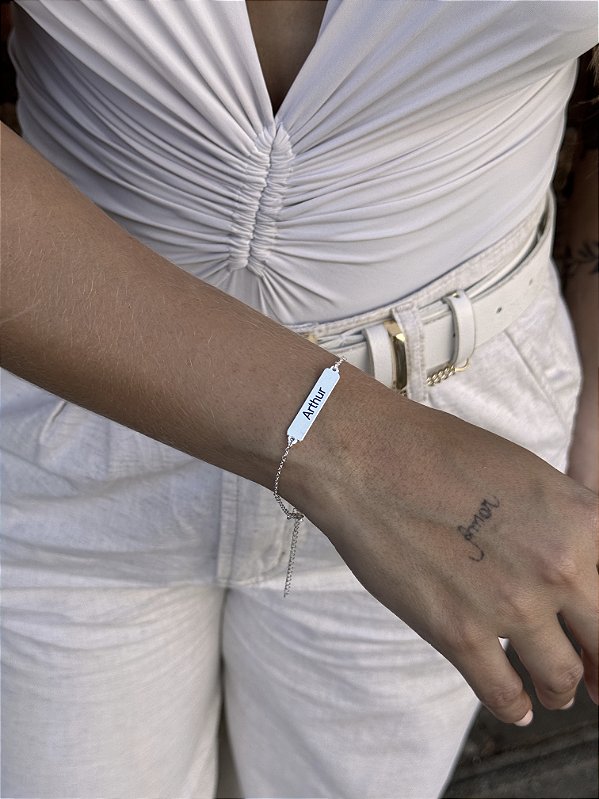 Pulseira nome reta • personalizado