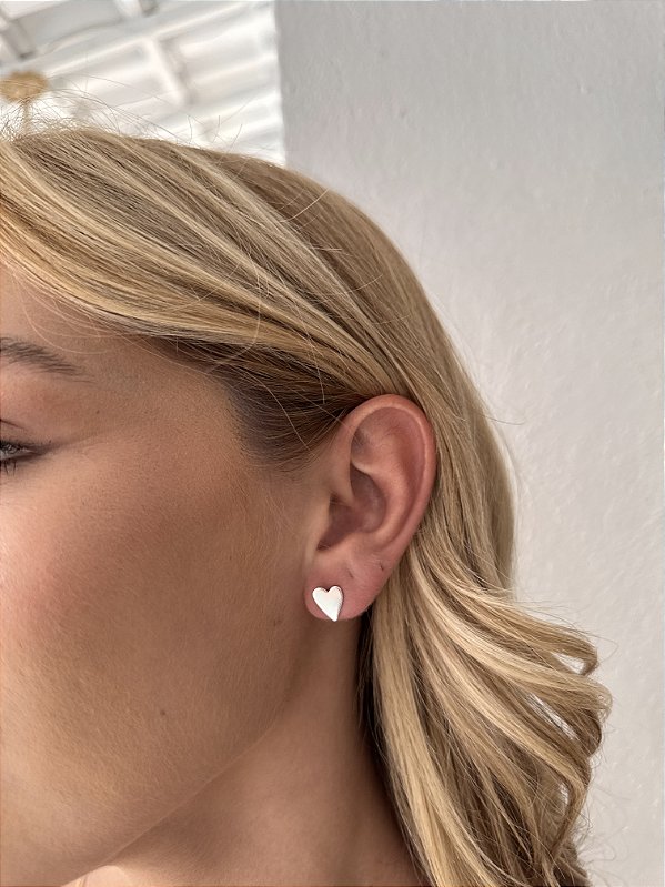 Brinco coração charme P • folheado a prata
