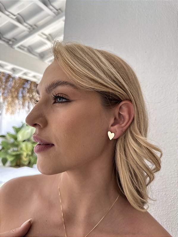 Brinco coração charme M • folheado a ouro