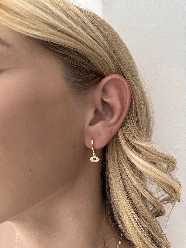 Argola olho turco • folheado a ouro